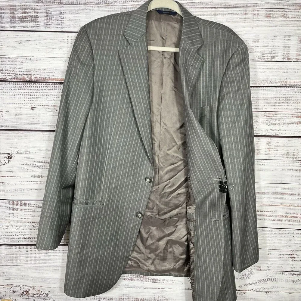 Brooks Brothers 1818 Regent Blazer 42L Vitale Barberis Canonico Italy Wool Gray